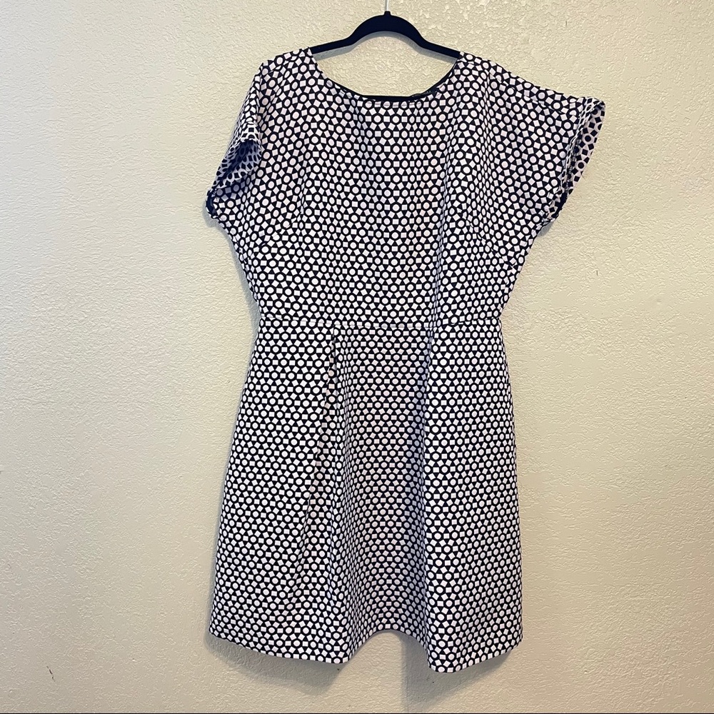 Eloquii dress fit and flare paternal geometric